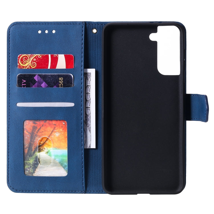 For Samsung Galaxy S21+ 5G Stitching Calf Texture Horizontal Flip Leather Case with Holder & Card Slots & Wallet