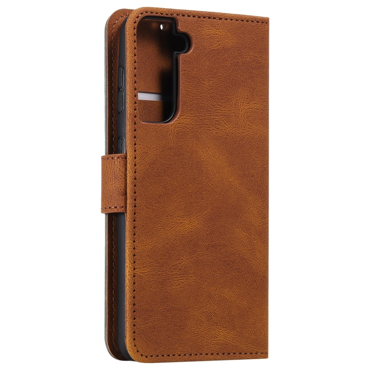 For Samsung Galaxy S21+ 5G Stitching Calf Texture Horizontal Flip Leather Case with Holder & Card Slots & Wallet