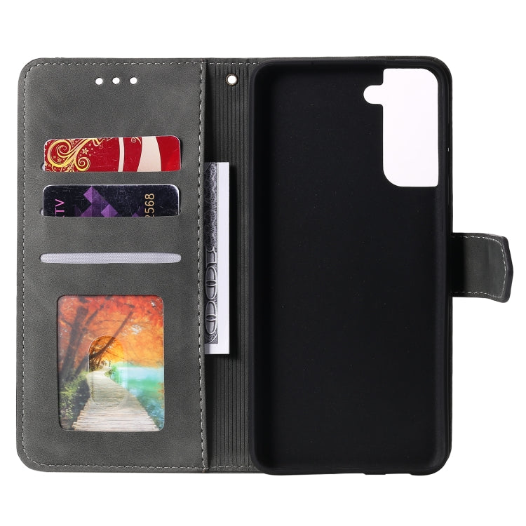 For Samsung Galaxy S21 Ultra 5G Stitching Calf Texture Horizontal Flip Leather Case with Holder & Card Slots & Wallet