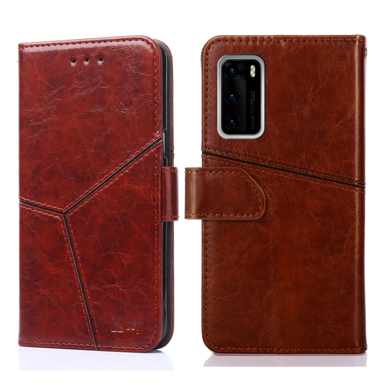 For Huawei P40 Geometric Stitching Horizontal Flip TPU + PU Leather Case with Holder & Card Slots & Wallet
