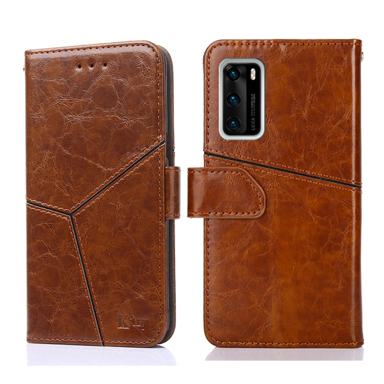 For Huawei P40 Geometric Stitching Horizontal Flip TPU + PU Leather Case with Holder & Card Slots & Wallet