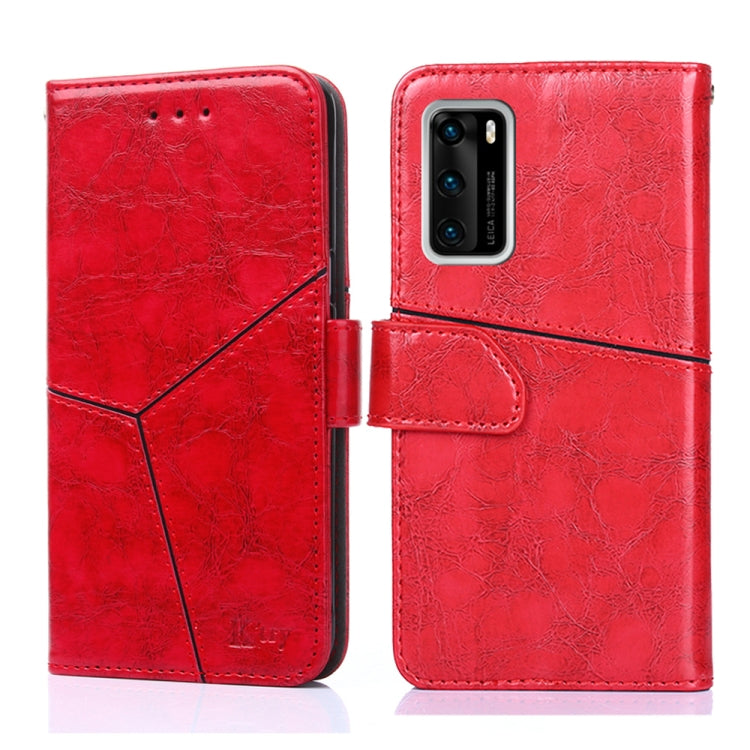 For Huawei P40 Geometric Stitching Horizontal Flip TPU + PU Leather Case with Holder & Card Slots & Wallet