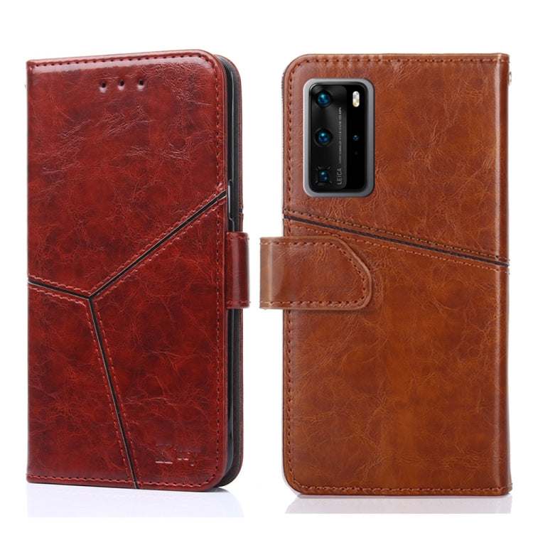 For Huawei P40 Pro Geometric Stitching Horizontal Flip TPU + PU Leather Case with Holder & Card Slots & Wallet