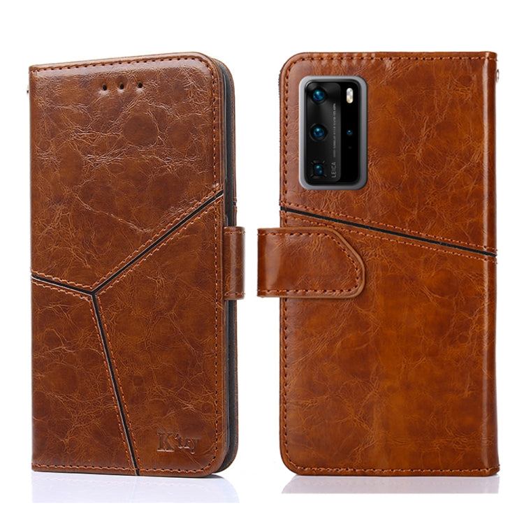 For Huawei P40 Pro Geometric Stitching Horizontal Flip TPU + PU Leather Case with Holder & Card Slots & Wallet