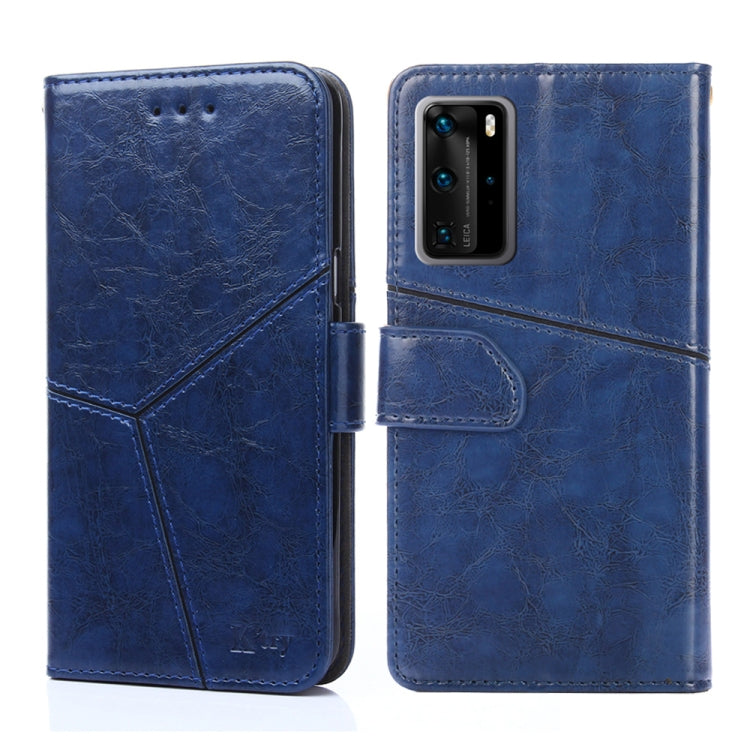 For Huawei P40 Pro Geometric Stitching Horizontal Flip TPU + PU Leather Case with Holder & Card Slots & Wallet