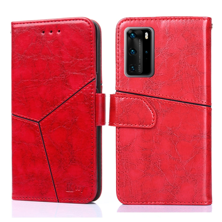 For Huawei P40 Pro Geometric Stitching Horizontal Flip TPU + PU Leather Case with Holder & Card Slots & Wallet