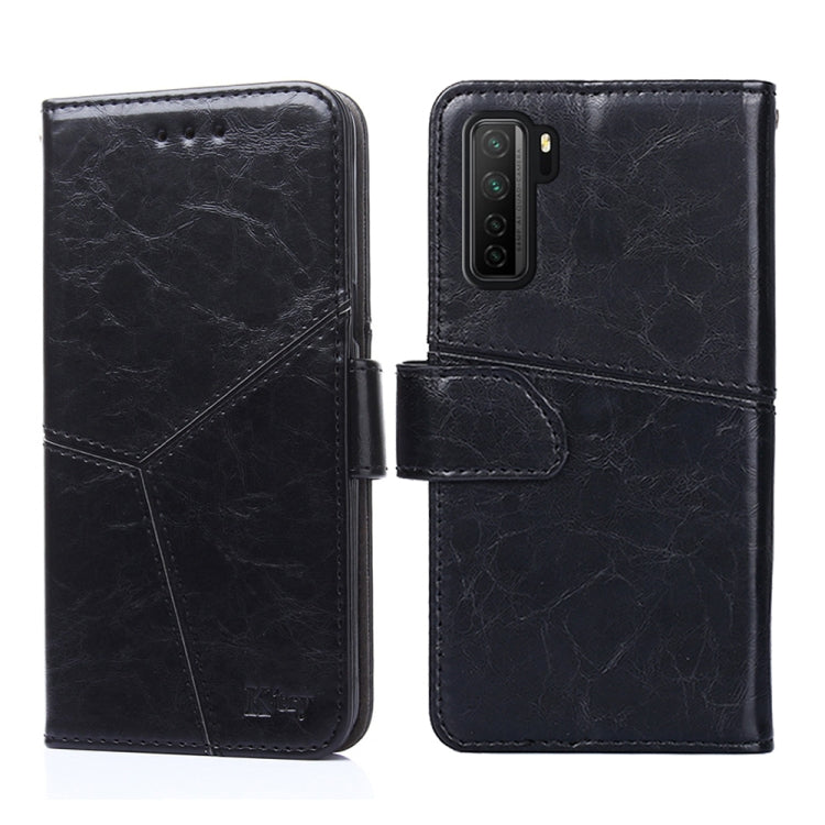 For Huawei P40 lite 5G Geometric Stitching Horizontal Flip TPU + PU Leather Case with Holder & Card Slots & Wallet