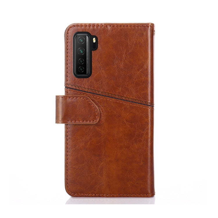For Huawei P40 lite 5G Geometric Stitching Horizontal Flip TPU + PU Leather Case with Holder & Card Slots & Wallet