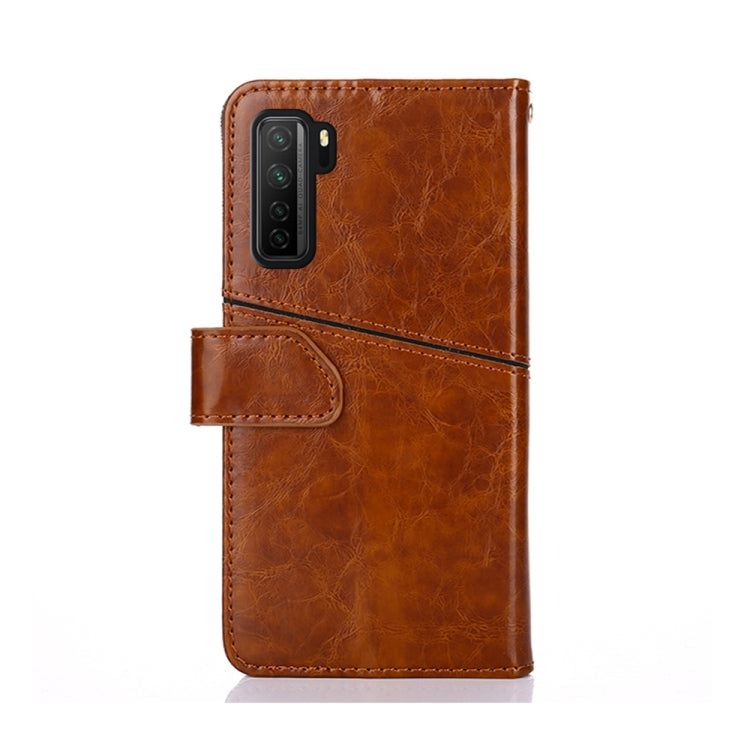 For Huawei P40 lite 5G Geometric Stitching Horizontal Flip TPU + PU Leather Case with Holder & Card Slots & Wallet