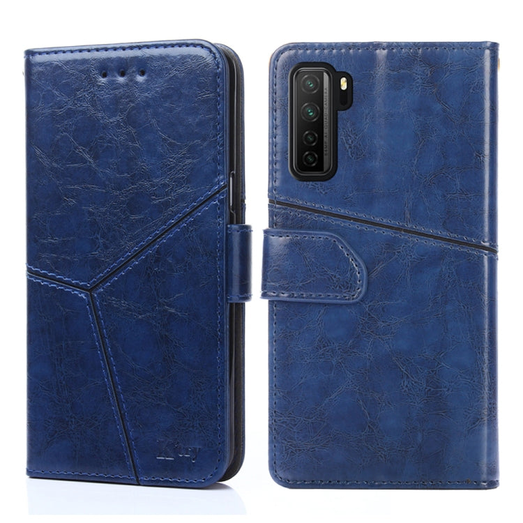 For Huawei P40 lite 5G Geometric Stitching Horizontal Flip TPU + PU Leather Case with Holder & Card Slots & Wallet