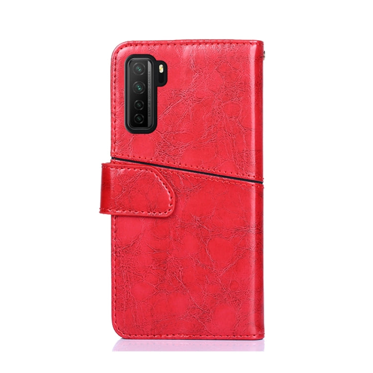 For Huawei P40 lite 5G Geometric Stitching Horizontal Flip TPU + PU Leather Case with Holder & Card Slots & Wallet