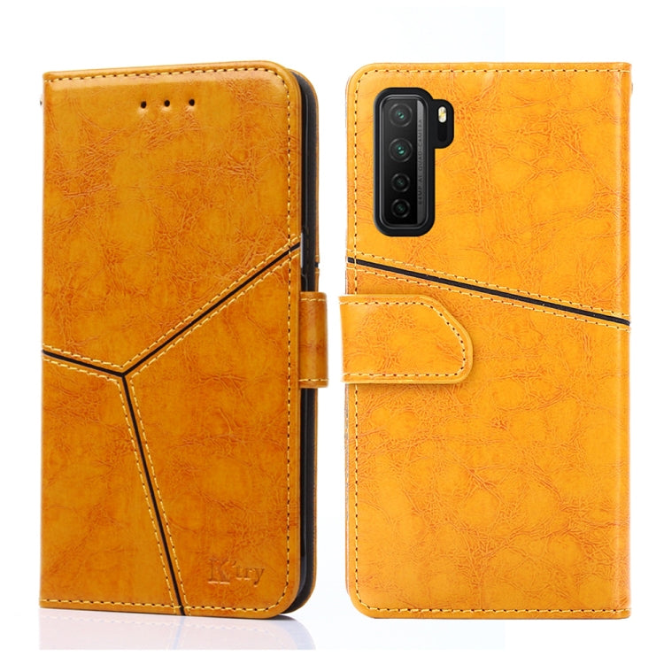 For Huawei P40 lite 5G Geometric Stitching Horizontal Flip TPU + PU Leather Case with Holder & Card Slots & Wallet