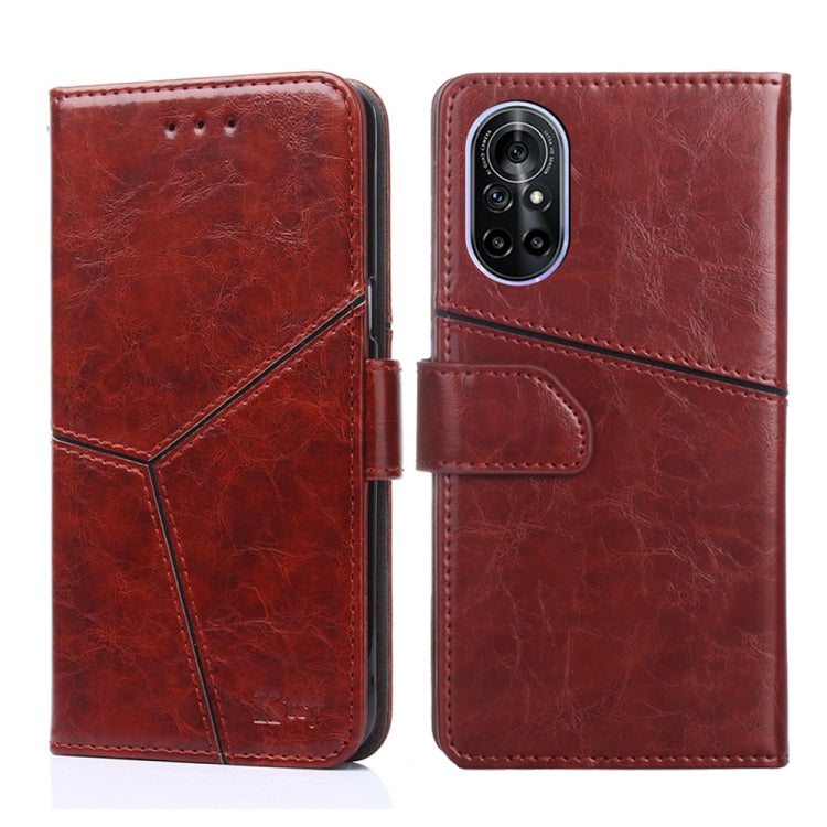 For Huawei nova 8 5G Geometric Stitching Horizontal Flip TPU + PU Leather Case with Holder & Card Slots & Wallet
