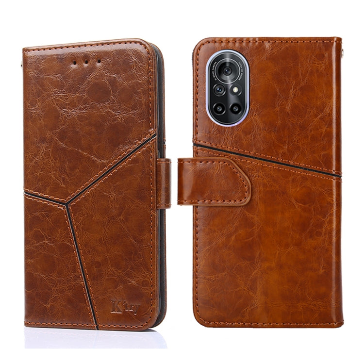 For Huawei nova 8 5G Geometric Stitching Horizontal Flip TPU + PU Leather Case with Holder & Card Slots & Wallet