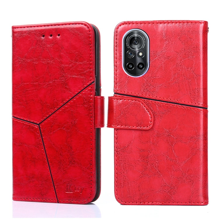 For Huawei nova 8 5G Geometric Stitching Horizontal Flip TPU + PU Leather Case with Holder & Card Slots & Wallet