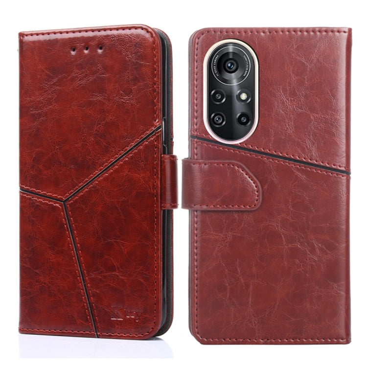 For Huawei nova 8 Pro 5G Geometric Stitching Horizontal Flip TPU + PU Leather Case with Holder & Card Slots & Wallet