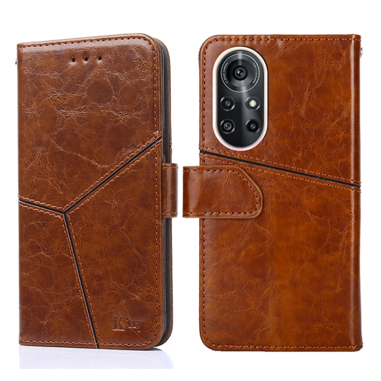 For Huawei nova 8 Pro 5G Geometric Stitching Horizontal Flip TPU + PU Leather Case with Holder & Card Slots & Wallet