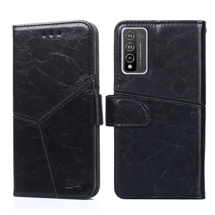 For Huawei Honor 10X Lite Geometric Stitching Horizontal Flip TPU + PU Leather Case with Holder & Card Slots & Wallet