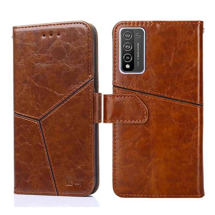 For Huawei Honor 10X Lite Geometric Stitching Horizontal Flip TPU + PU Leather Case with Holder & Card Slots & Wallet