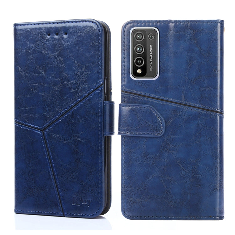For Huawei Honor 10X Lite Geometric Stitching Horizontal Flip TPU + PU Leather Case with Holder & Card Slots & Wallet
