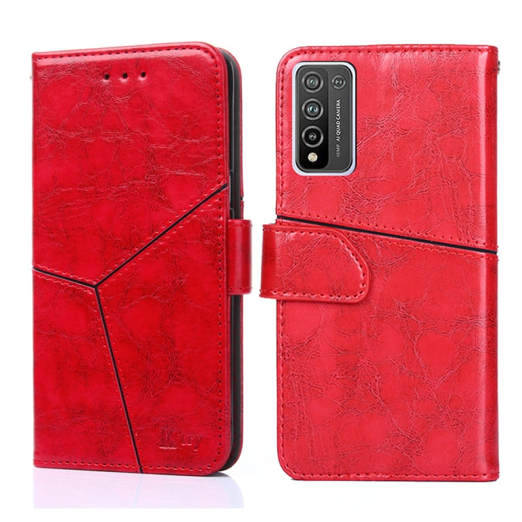 For Huawei Honor 10X Lite Geometric Stitching Horizontal Flip TPU + PU Leather Case with Holder & Card Slots & Wallet