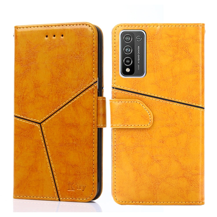 For Huawei Honor 10X Lite Geometric Stitching Horizontal Flip TPU + PU Leather Case with Holder & Card Slots & Wallet