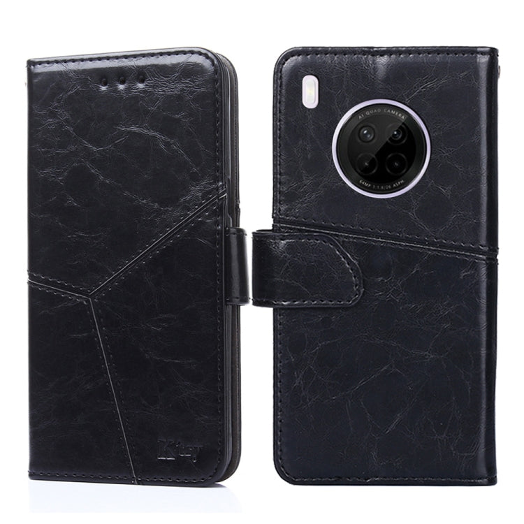 For Huawei Y9a Geometric Stitching Horizontal Flip TPU + PU Leather Case with Holder & Card Slots & Wallet