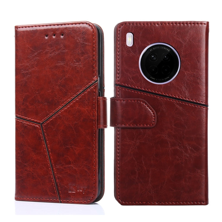 For Huawei Y9a Geometric Stitching Horizontal Flip TPU + PU Leather Case with Holder & Card Slots & Wallet