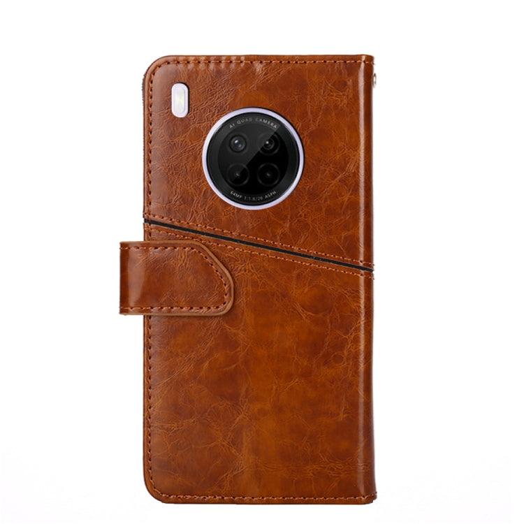 For Huawei Y9a Geometric Stitching Horizontal Flip TPU + PU Leather Case with Holder & Card Slots & Wallet