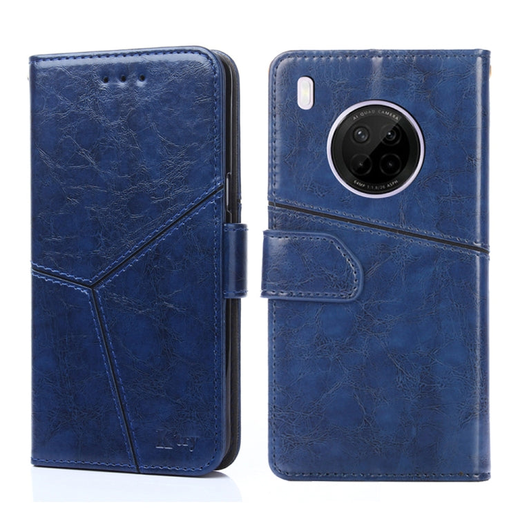For Huawei Y9a Geometric Stitching Horizontal Flip TPU + PU Leather Case with Holder & Card Slots & Wallet