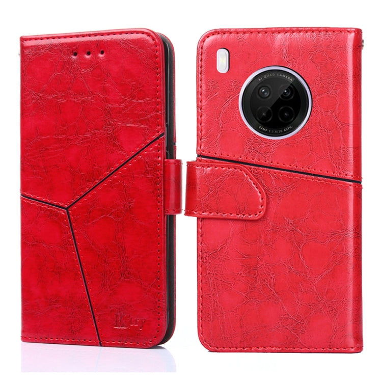 For Huawei Y9a Geometric Stitching Horizontal Flip TPU + PU Leather Case with Holder & Card Slots & Wallet