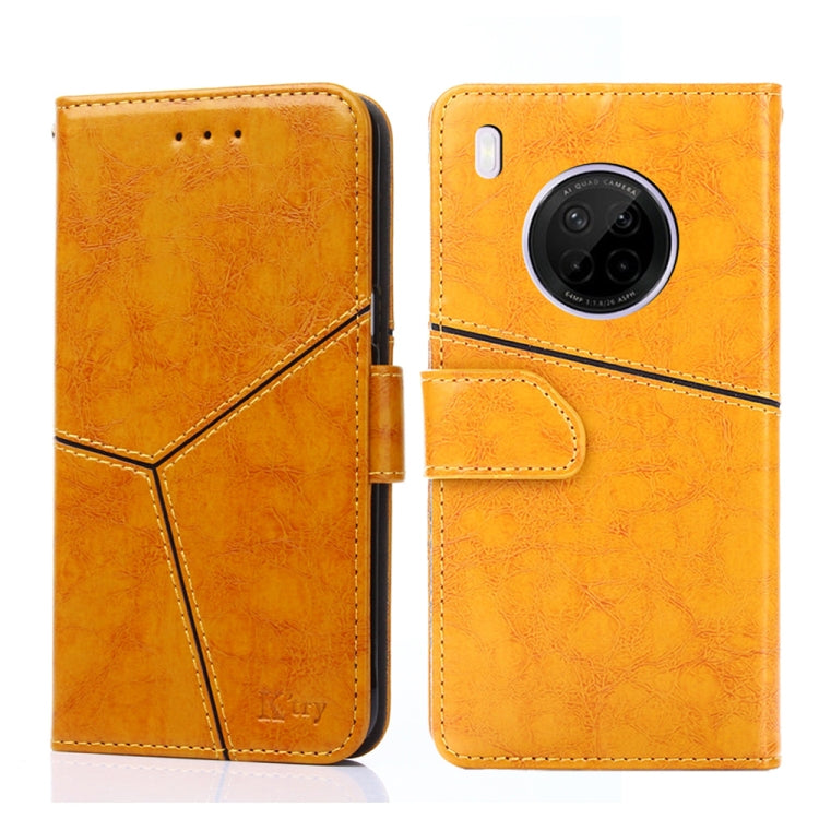 For Huawei Y9a Geometric Stitching Horizontal Flip TPU + PU Leather Case with Holder & Card Slots & Wallet