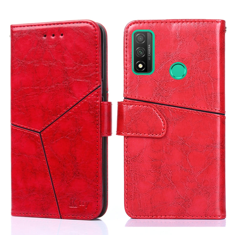 For Huawei P smart 2020 Geometric Stitching Horizontal Flip TPU + PU Leather Case with Holder & Card Slots & Wallet
