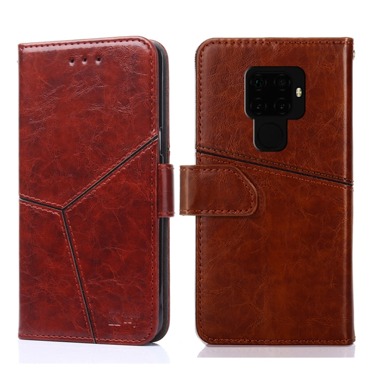 For Huawei Mate 30 Lite Geometric Stitching Horizontal Flip TPU + PU Leather Case with Holder & Card Slots & Wallet