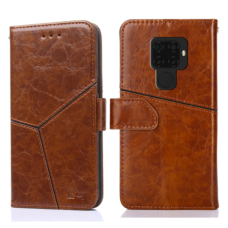For Huawei Mate 30 Lite Geometric Stitching Horizontal Flip TPU + PU Leather Case with Holder & Card Slots & Wallet