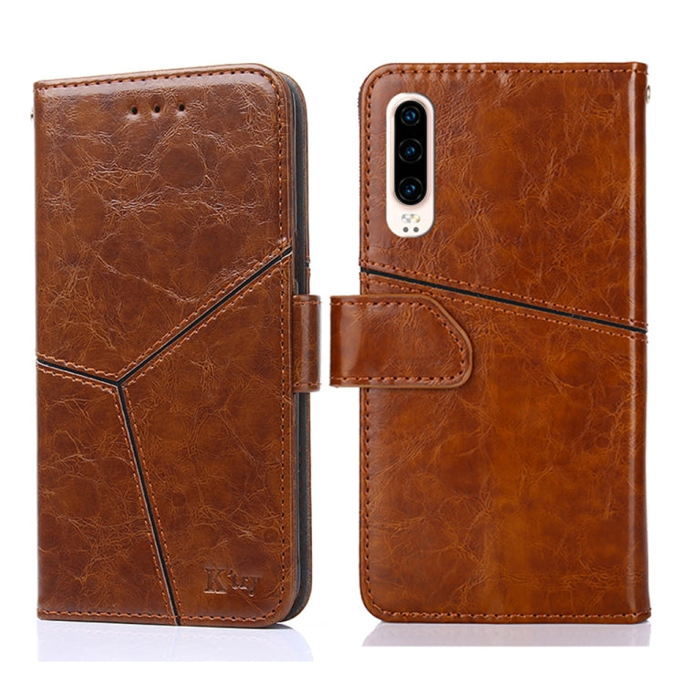 For Huawei P30 Geometric Stitching Horizontal Flip TPU + PU Leather Case with Holder & Card Slots & Wallet