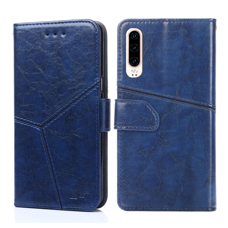 For Huawei P30 Geometric Stitching Horizontal Flip TPU + PU Leather Case with Holder & Card Slots & Wallet