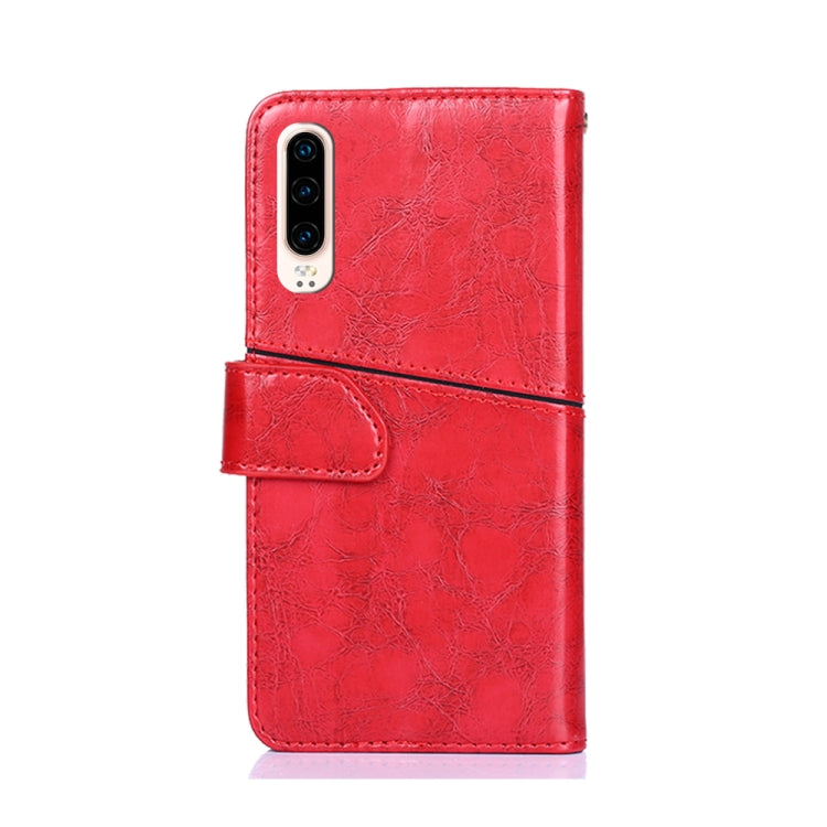 For Huawei P30 Geometric Stitching Horizontal Flip TPU + PU Leather Case with Holder & Card Slots & Wallet