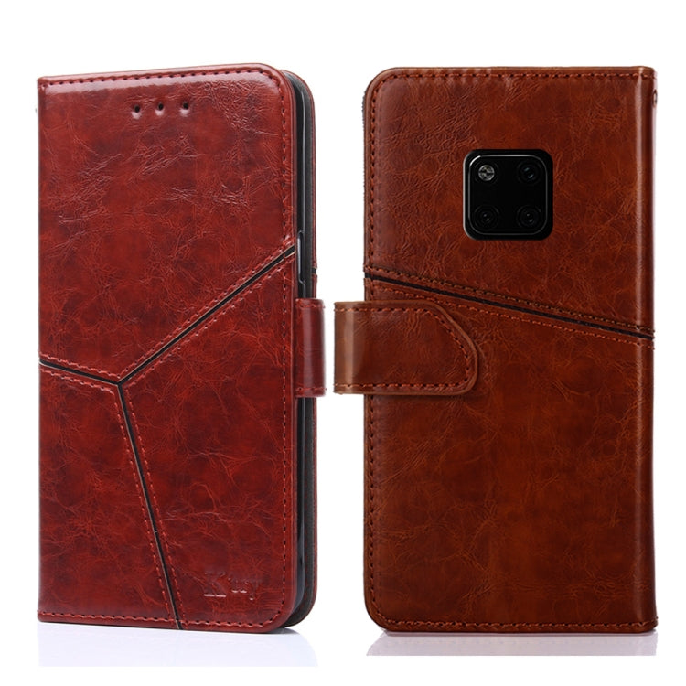 For Huawei Mate 20 Pro Geometric Stitching Horizontal Flip TPU + PU Leather Case with Holder & Card Slots & Wallet