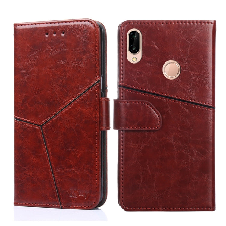 For Huawei P20 lite / nova 3e Geometric Stitching Horizontal Flip TPU + PU Leather Case with Holder & Card Slots & Wallet