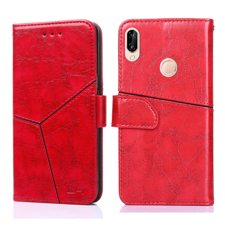 For Huawei P20 lite / nova 3e Geometric Stitching Horizontal Flip TPU + PU Leather Case with Holder & Card Slots & Wallet