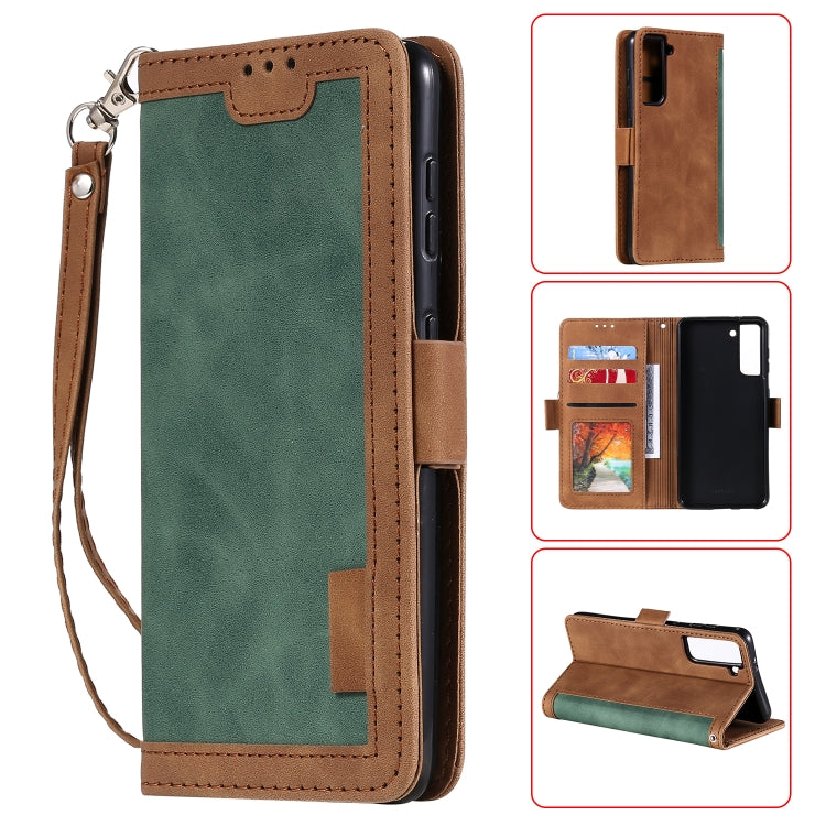 For Samsung Galaxy S21 5G Retro Splicing Horizontal Flip Leather Case with Card Slots & Holder & Wallet