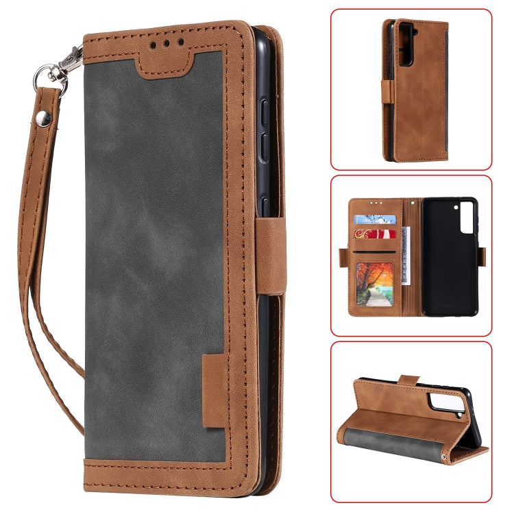 For Samsung Galaxy S21 5G Retro Splicing Horizontal Flip Leather Case with Card Slots & Holder & Wallet