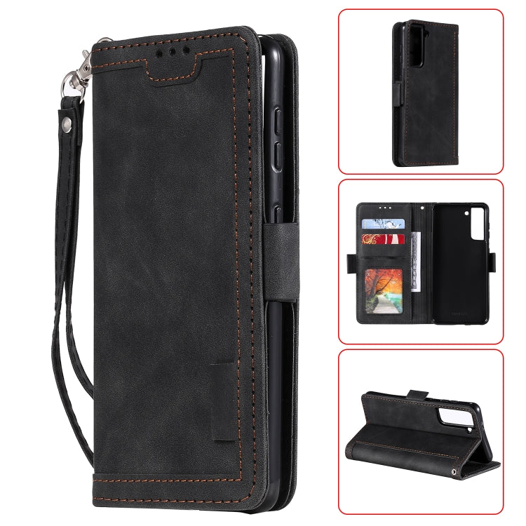 For Samsung Galaxy S21 5G Retro Splicing Horizontal Flip Leather Case with Card Slots & Holder & Wallet