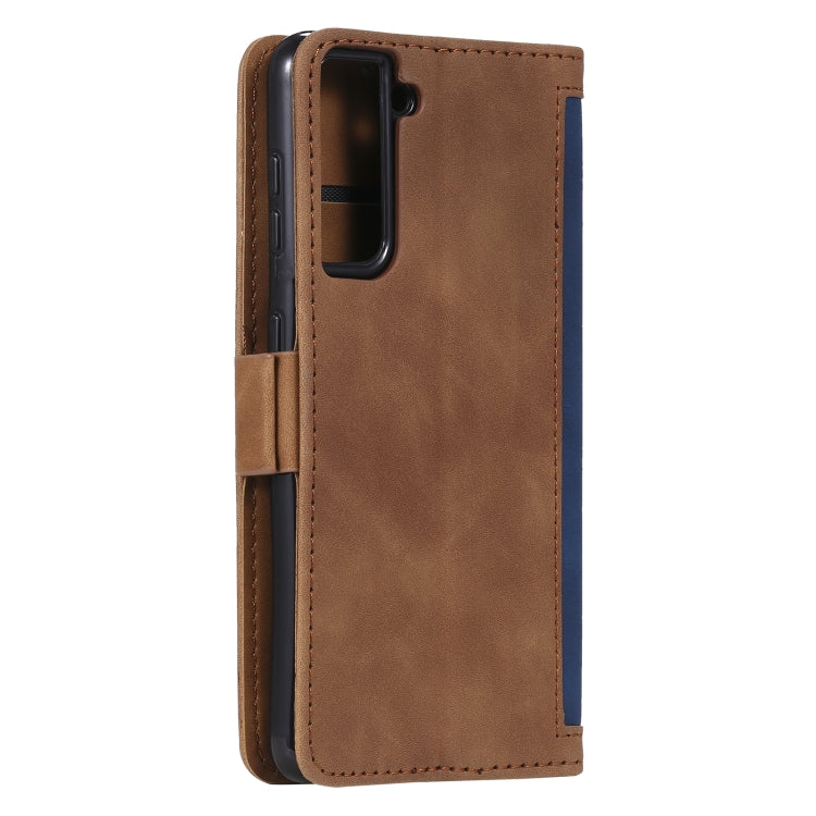For Samsung Galaxy S21+ 5G Retro Splicing Horizontal Flip Leather Case with Card Slots & Holder & Wallet
