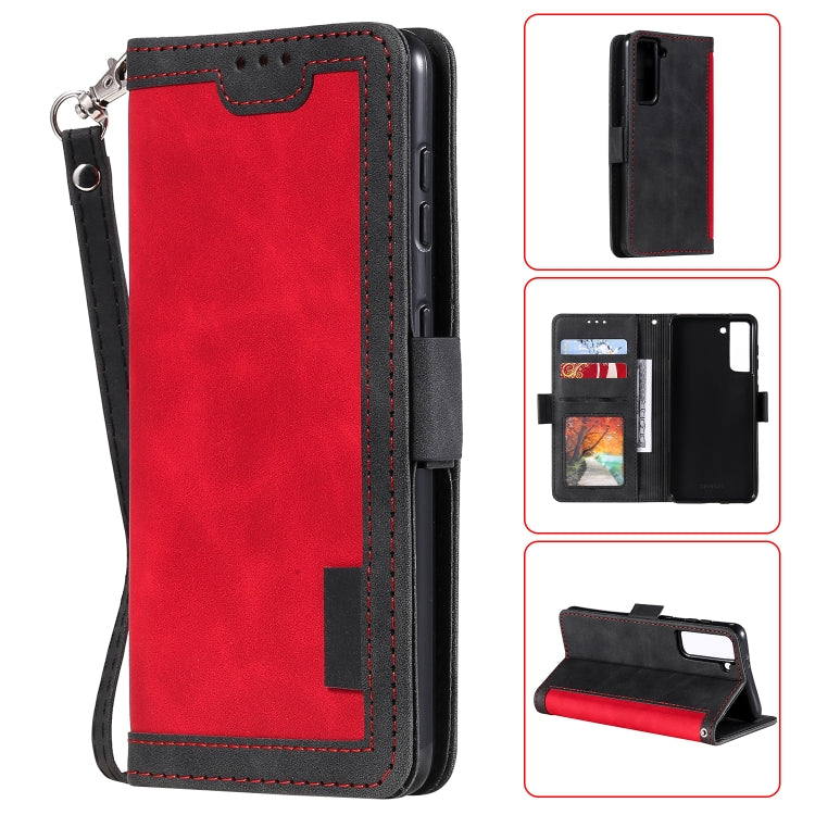For Samsung Galaxy S21 Ultra 5G Retro Splicing Horizontal Flip Leather Case with Card Slots & Holder & Wallet