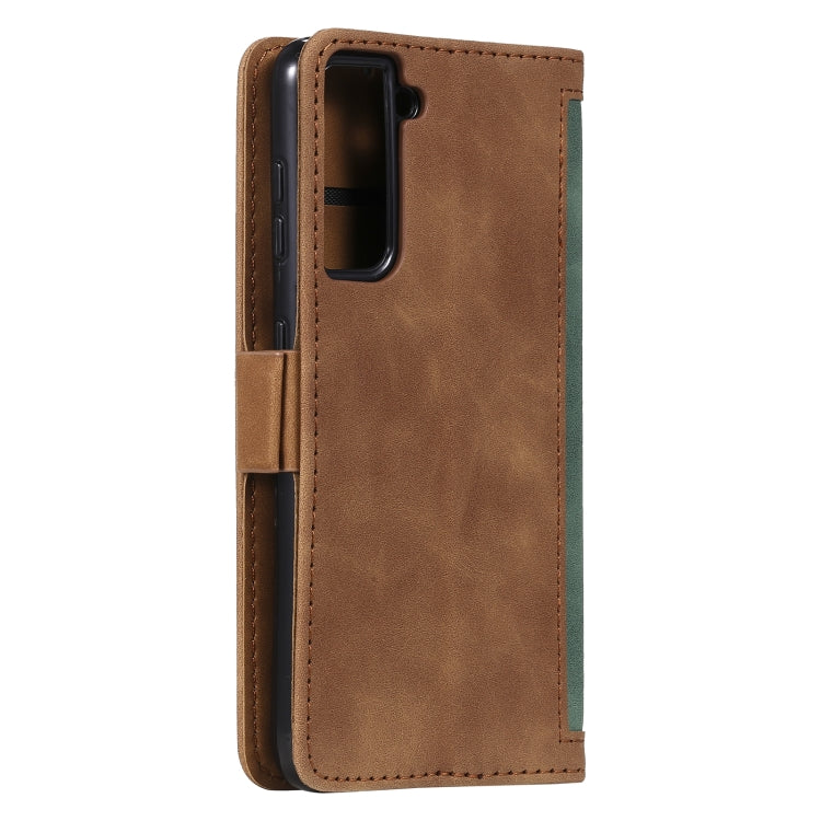 For Samsung Galaxy S21 Ultra 5G Retro Splicing Horizontal Flip Leather Case with Card Slots & Holder & Wallet
