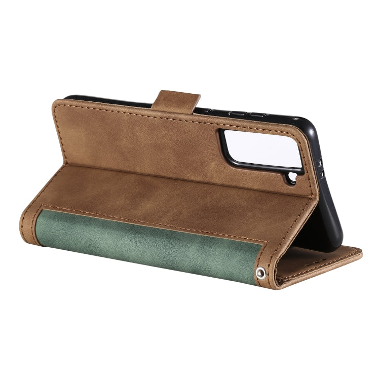 For Samsung Galaxy S21 Ultra 5G Retro Splicing Horizontal Flip Leather Case with Card Slots & Holder & Wallet