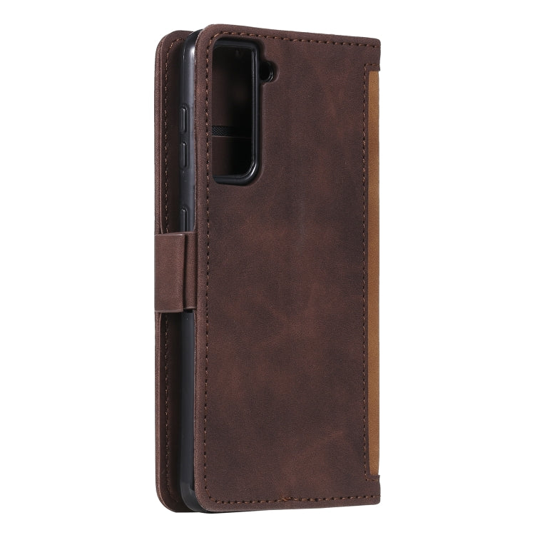 For Samsung Galaxy S21 Ultra 5G Retro Splicing Horizontal Flip Leather Case with Card Slots & Holder & Wallet