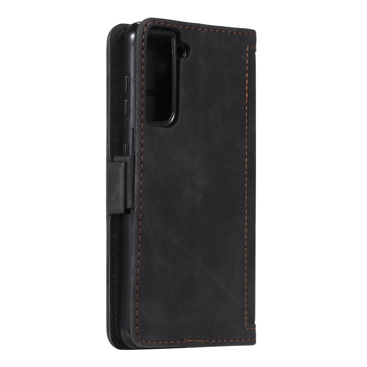 For Samsung Galaxy S21 Ultra 5G Retro Splicing Horizontal Flip Leather Case with Card Slots & Holder & Wallet
